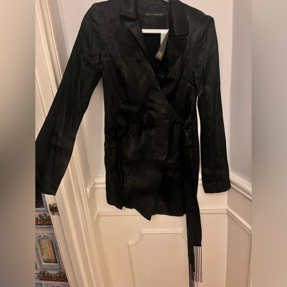 NWT House of Harlow 1960 black wrap dress size S